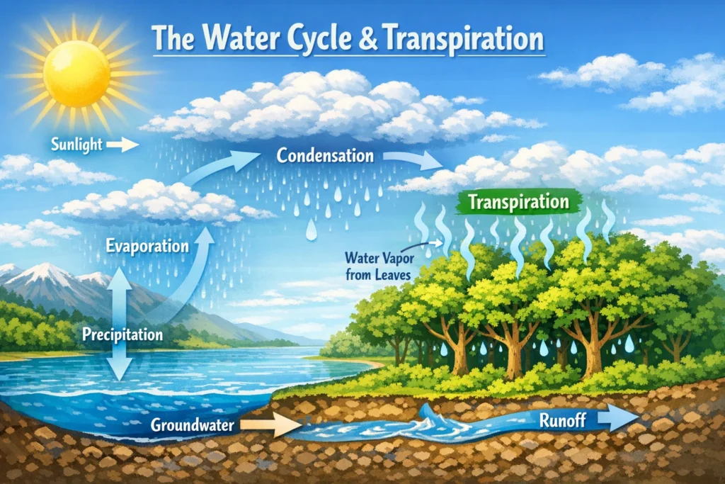 Transpiration Mean in the Water Cycle